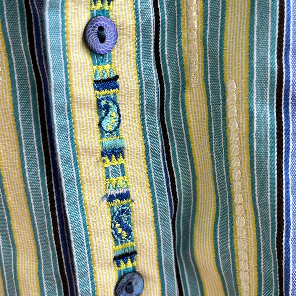 Men's Robert Graham Beautiful Multi Color Long Sleeve Dress Shirt, Cotton - L - Picture 3 of 12